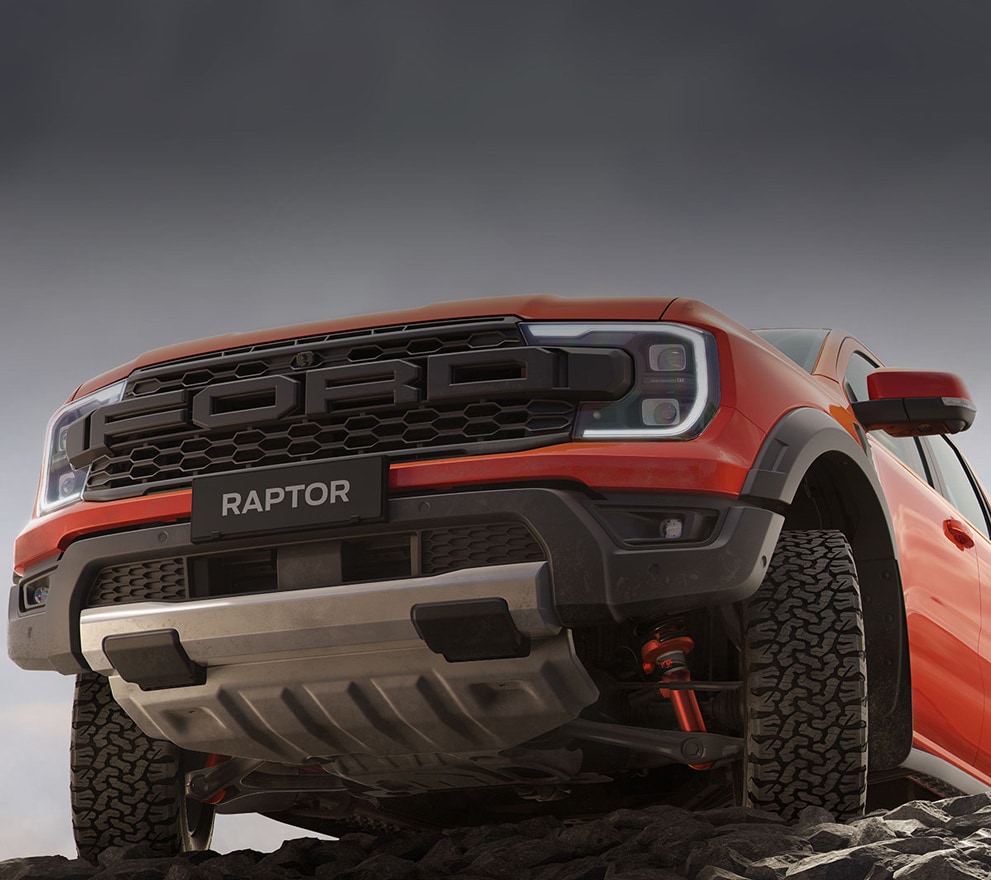Ford Ranger Raptor Voorkant Wormenoogperspectief