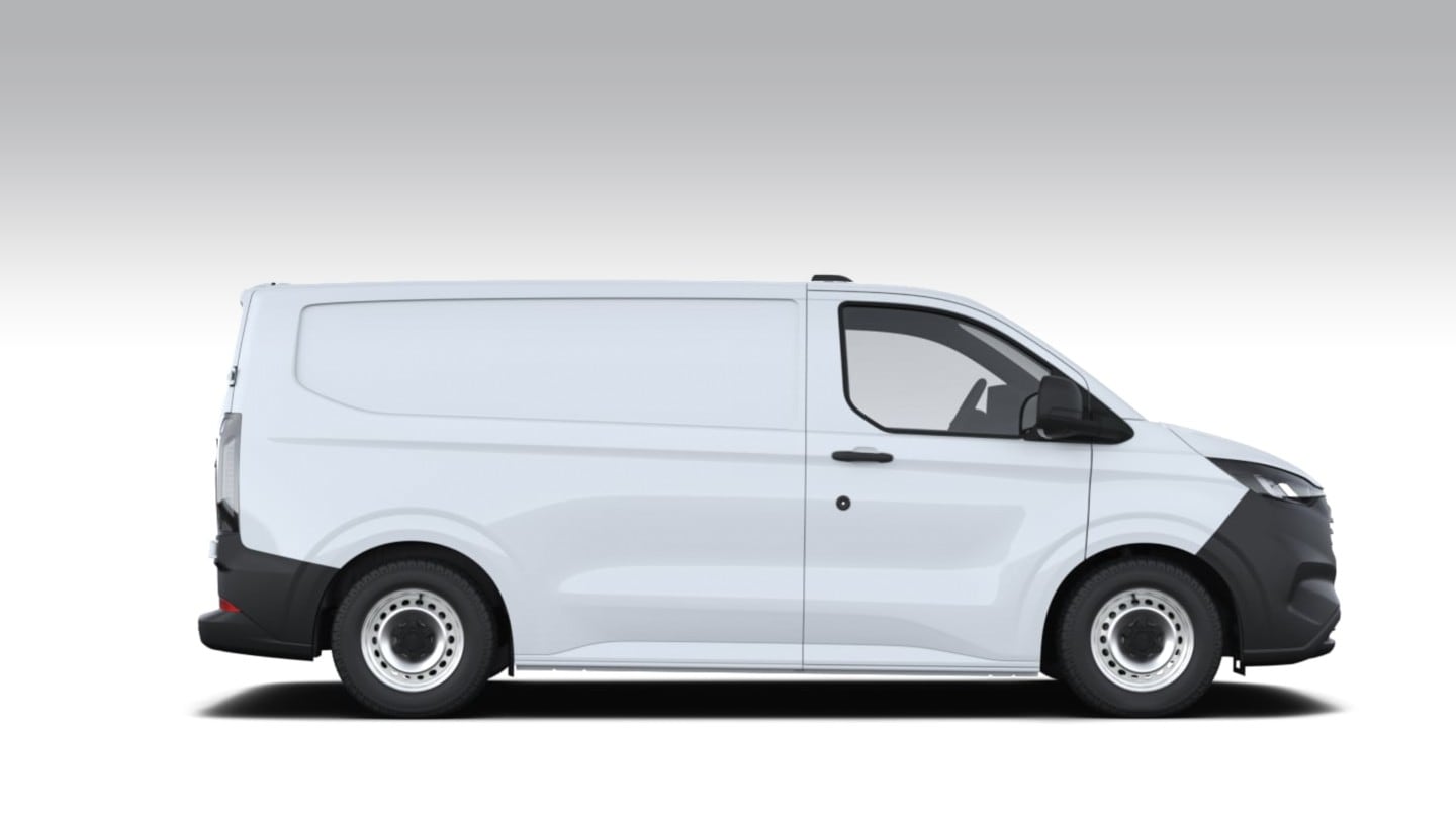 Ford Transit Custom Bedrijfswagen zijkant wit modelfoto